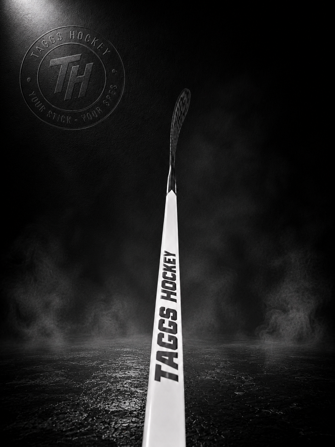 LH 75 flex p92 mid kick CLASSIC raised corner grip whiteout with black blade - TAGGS HOCKEY